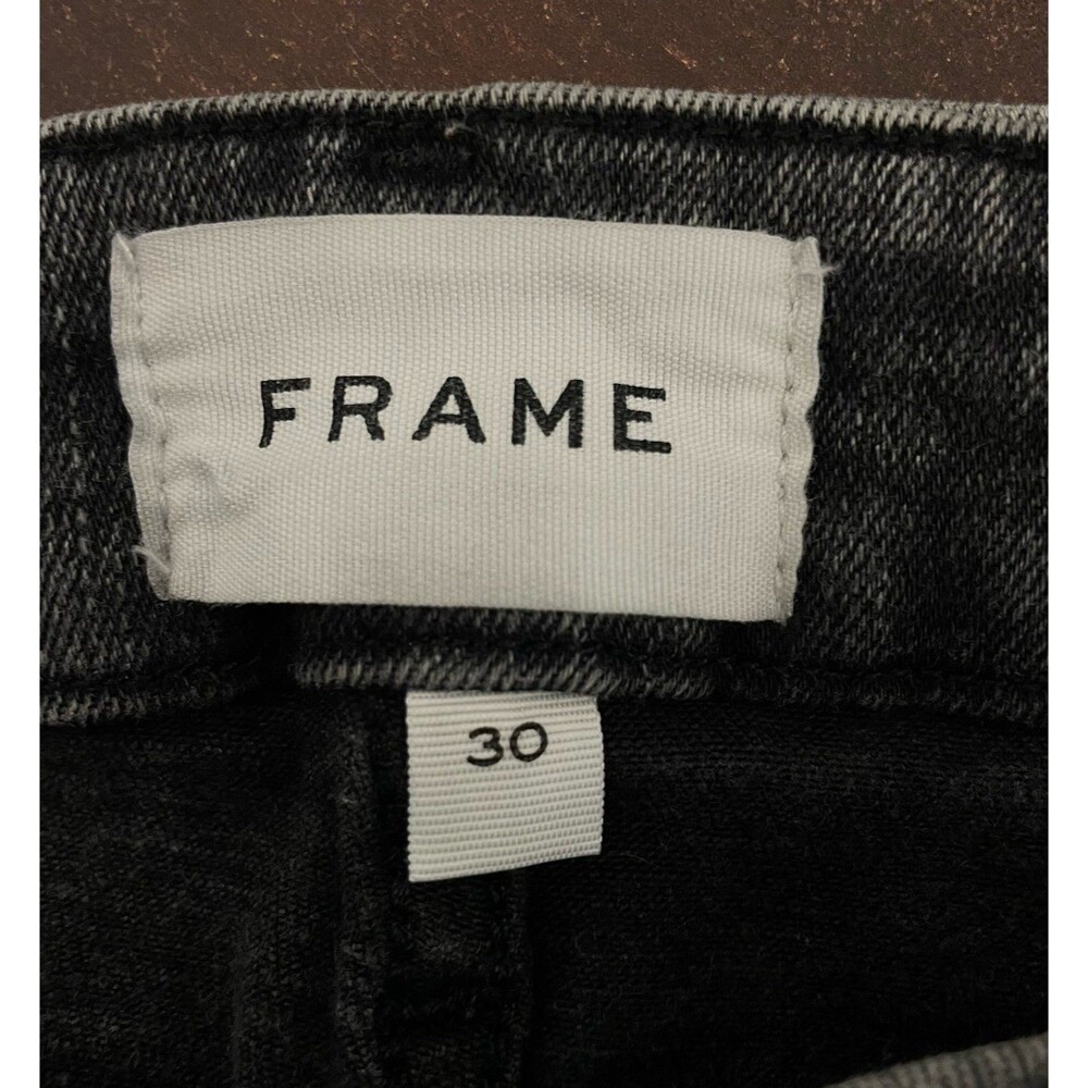 Frame Le Crop Mini Boot High-Rise Women's Sz 30 Black Charcoal Wash Stretch Jean - Picture 6 of 8